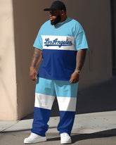 Street Vitality Colorblock Alphabet Print Big & Tall Men's Set