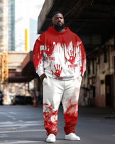 Halloween Blood Graffiti I'm Fine Print Plus Size Hoodie Suit