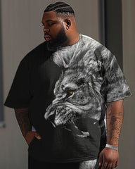 Street Simple Roaring Animal Print Large Men's Set