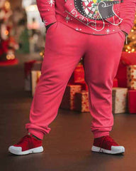 Men's Plus Size Santa Snowman Gift Christmas Hoodie Set of Two