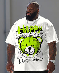 Men's Big & Tall Trendy Printed T-shirt Trousers Set