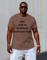 Men's Plus Size Earthy Slogan Print Short Sleeve T-shirt