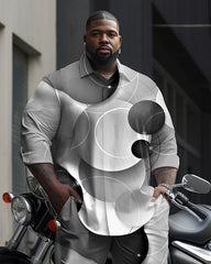 Big Guys Smudged Spherical Geometric Long Sleeve Walking Set