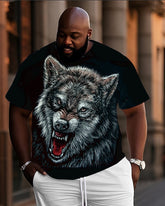 Big Sho 3D Wolf Head Print Top T-Shirt