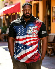 Big & Tall Men's American 250th Print Short Sleeve POLO Shirt