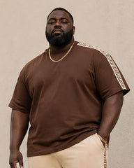 Big & Tall Men's Dark Brown Palette Printed T-Shirt Pants Set