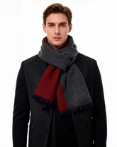 Men's Scarf Wool Blend Check Scarf