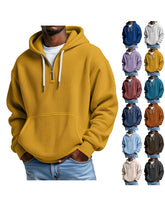 S-5XL Waffley Solid Color Long Sleeve Hooded Sweat