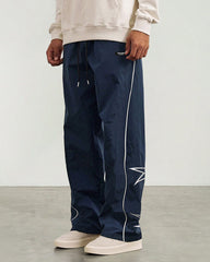 S-2XL American Style Retro Embroidered Straight Pants