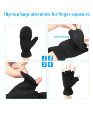 Double Layer Fleece Windproof Flip Warm Gloves