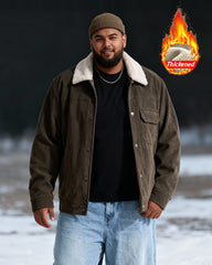 Big & Tall Men's Thickened Lamb Corduroy Casual Jacket L-9XL