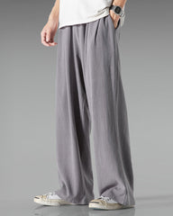 Big & Tall Men's Cotton And Linen Wide-leg Casual Pants M-5XL