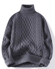 Big & Tall Men's Fall/Winter Solid Color High Neck Knitted Velvet S-2XL