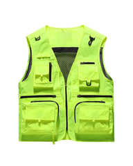 Big & Tall Men's Outdoor Mesh Quick-drying Multi-pocket Fishing Photography Vest S-6XL