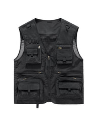 Big & Tall Men's Outdoor Mesh Quick-drying Multi-pocket Fishing Photography Vest S-6XL