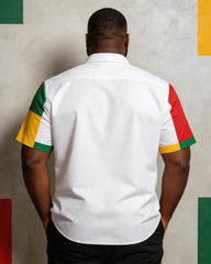 Big & Tall Men's Juneteenth Contrast Printed Short Sleeve Shirt