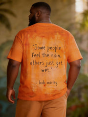 Big & Tall Men'sBob Marley Quotations Printed Crewneck Short Sleeve T-Shirt