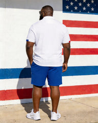 Big & Tall Men's USA 1776-2026 Printed POLO Short Sleeve Shorts Set