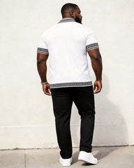 Big & Tall Men's Printed Polo Short Sleeve Pants Set