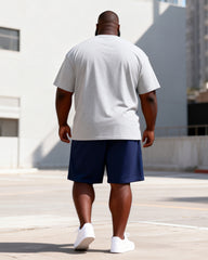Big & Tall Men's PRIDE Freedom Letter Print Round Neck Short Sleeve T-Shirt Shorts Set