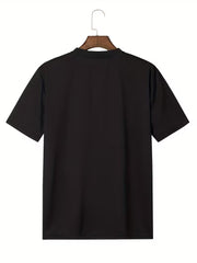 Big & Tall Men's Black Bottom Yellow 1865 Drop Print Round Neck Short Sleeve T-Shirt