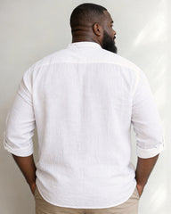 Big & Tall Men's Gradient Rainbow JESUS Letter Cross Printed Collar Sleeve Shirt