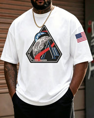 Big & Tall Men's Moon Landing Anniversary Print Crewneck Short Sleeve T-Shirt