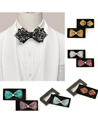 3D Crystal Fashion Sharp Horn Bow Tie