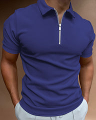 Summer Men's Polo Shirt Solid Color Short-sleeved Lar T-shirt Casual Fit Top Large Size