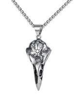 Vintage Crow Skull Viking Necklace