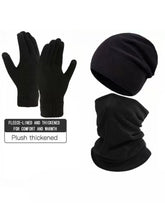 Autumn And Winter Outdoor Pullover Cap Scarf Gloves Thickened Warm Suit