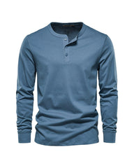 Big & Tall Men's Henry Neck/Round Neck Long Sleeve T-Shirt Base Top XS-5XL