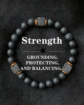 Volcanic Stone Bracelet Square Black Onyx Energy Bracelet