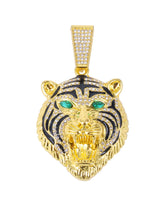 Hip-hop Three-dimensional Full-diamond Tiger Head Encrusted Necklace
