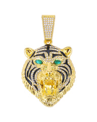 Hip-hop Three-dimensional Full-diamond Tiger Head Encrusted Necklace