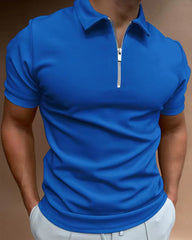 Summer Men's Polo Shirt Solid Color Short-sleeved Lar T-shirt Casual Fit Top Large Size