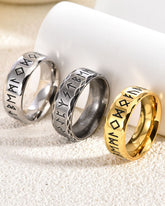 Vintage Loon Fuviding Corroded Engraving Ring