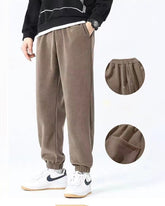 Big & Tall Men's Padded Double-sided Polar Fleece Solid Color Toe Sports Pants M-5XL