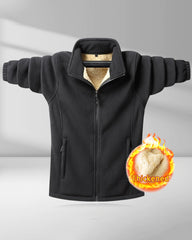 Big & Tall Men's Fleece Solid Color Zip Jacket Coat M-8XL