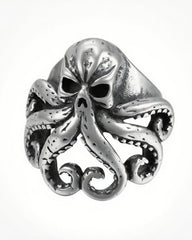Vintage Punk Men Octopus Titanium Steel Ring