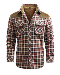 Big & Tall Men's Thickened Plaid Shirt Cotton Jacket M-4XL