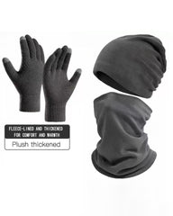 Autumn And Winter Outdoor Pullover Cap Scarf Gloves Thickened Warm Suit