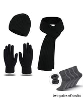 Winter Warm Scarf Gloves Socks Hat 5-piece Set Of Touch Screen For Men And Women