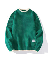 Big & Tall Men's Casual Stitching Long Sleeve Bottoming Sweater M-3XL