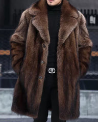 Big & Tall Men's Faux Fur Casual Thickened Long Coat M-5XL