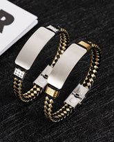 Business Retro Bracelet Rope Wided Bracelet Couple Gift