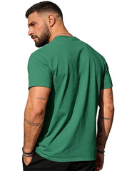 S-3XL Solid Color Round Neck Cotton Short Sleeves