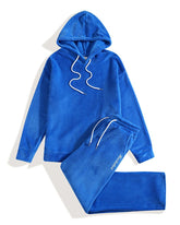 Big & Tall Men's Solid Color Sweat Hooded Pants Set S-2XL