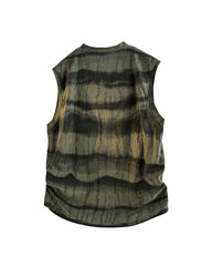 American Style Casual Summer Ice Sense Striped Sleeveless Vest Set Large Size Men's Sports Tie Dye Shorts Two-piece Set