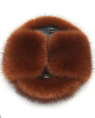 High-Quality Faux Mink Thickened Warm Adjustable Outdoor Hat